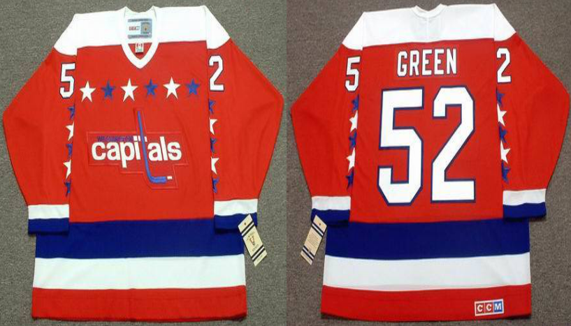 2019 Men Washington Capitals #52 Green red CCM NHL jerseys